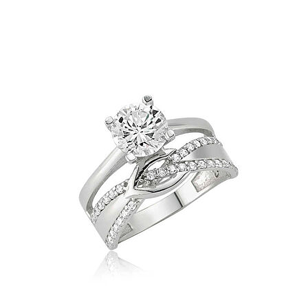 Gümüş Tektaş Düğüm Yüzük