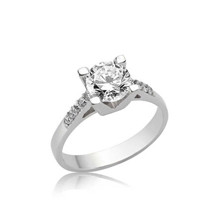 Gümüş Tek Taş Kadın Yüzük