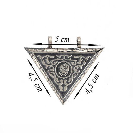 Gümüş Üçgen İçi Açılabilen Gül Muskalık Kolye