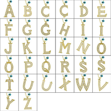 Gümüş Nazar Gold Ş Harfi Kadın Kolye