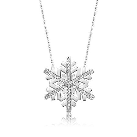 Gümüş Kar Tanesi Kadın Kolye