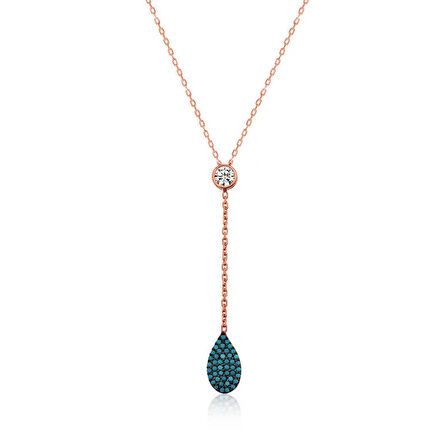 Gümüş Rose Aşk Damlası Kadın Kolye