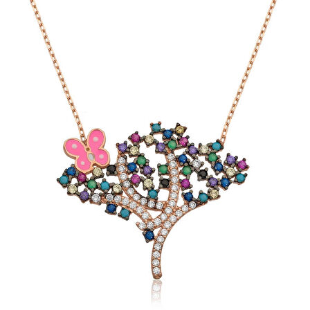 Gümüş Bahar Ağacı Kadın Kolye