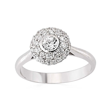 Gümüş Zirkon Taşlı Kadın Yüzük