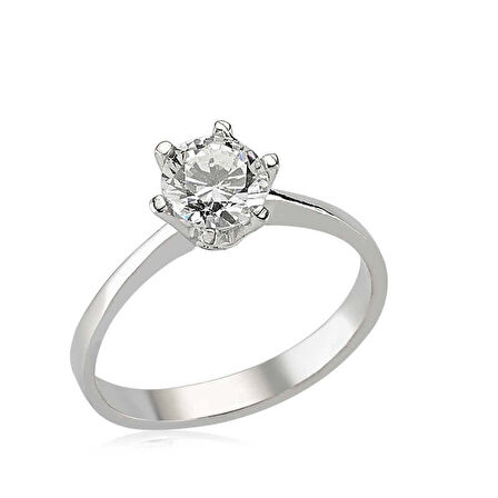 Gümüş Tek Taş Kadın Yüzük