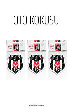 3 Adet Lisanslı Beşiktaş Arma Tasarımlı Dekoratif Okyanus Kokulu Oto Kokusu Ve Aksesuarı