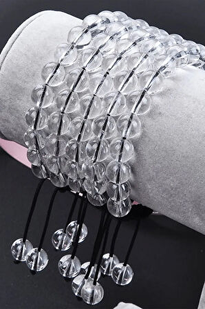 Sertifikalı A Kalite Şeffaf Doğal Kristal Kuvars Taşı Bileklik