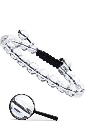 Sertifikalı A Kalite Şeffaf Doğal Kristal Kuvars Taşı Bileklik