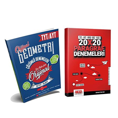 Orjinal TYT AYT Geometri ve AKM Paragraf Deneme Seti 2 Kitap