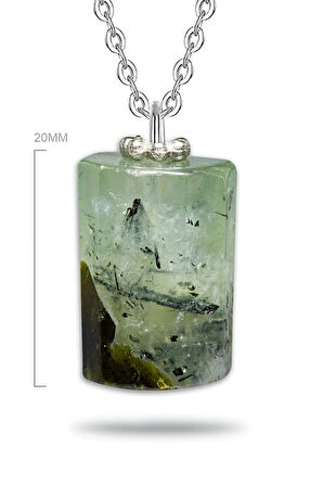 Sertifikalı Yüksek Kalite Fasetli Doğal Phrenit Prinayt Taşı Kolye