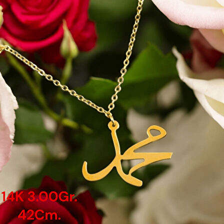 14AYAR 3.00GRAM ALTIN MUHAMMED (SAV.) YAZILI KOLYE