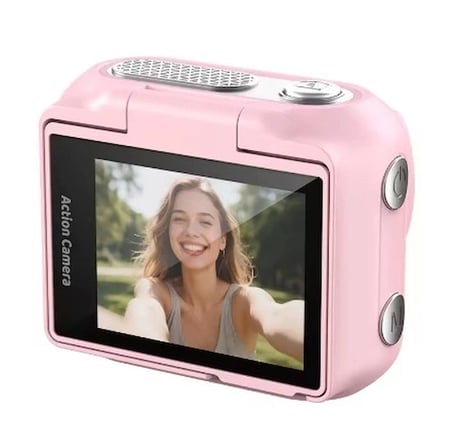 1080p Dijital Video Kamera (32gb) Kart Dijital Vlog Fotoğraf Makinesi  Türkçe Pembe