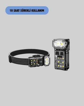 3 Fonksiyonlu Led Far El Feneri Çalışma Lambası Uzun Pil Ömürlü Yeni Nesil
