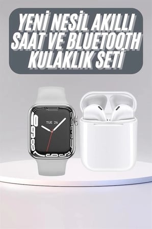 Akıllı Saat Kulaklık Hediyeli Uyku Ve Sağlık Takibi Yapabilen Uzun Ömürlü