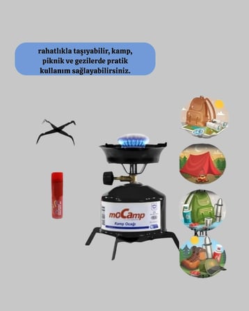 Kompakt Ve Hafif Kamp Ocağı Seti Gaz Tüplü