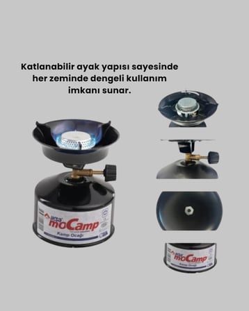 Kompakt Ve Hafif Kamp Ocağı Seti Gaz Tüplü