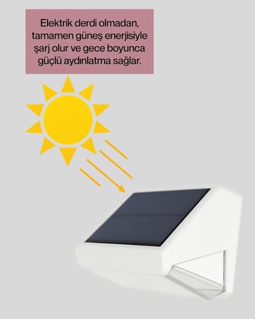 3 İn 1 Solar Duvar Lambası – Ip65 Su Geçirmez, Hareket Sensörlü Yeni Nesil
