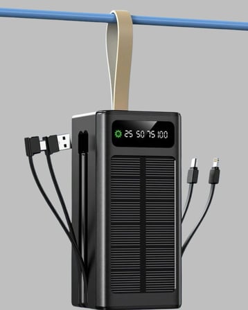 Taşınabilir Güneş Panelli Powerbank Çoklu Cihaz Şarj Destekli Yeni Nesil
