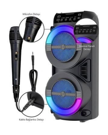 Rgb Işıklı Bluetooth Hoparlör Kablosuz Taşınabilir Stereo Speaker