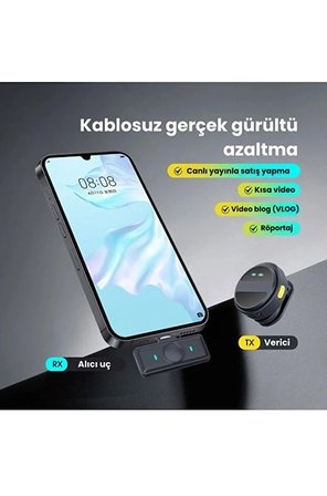 2 Adet Profesyonel Kablosuz Yaka Mikrofonu Typce Uyumlu Manyetik Klipsli