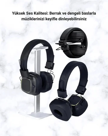 Bluetooth 5.3 Rainbow Işıklı Kulak Üstü Kablosuz Kulaklık