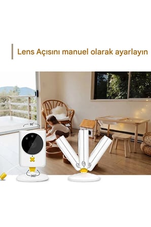 Akıllı Bebek Kamerası Monitörlü Karşılıklı Konuşma Özellikli Sıcaklık İzleme 2.4 İnç Bebek Kamerası