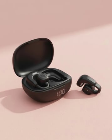 Açık Tasarım Kablosuz Bluetooth Spor Kulaklık Led Ekranlı