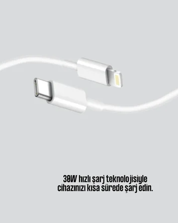 Aşırı Şarj Ve Pil Koruması İle Akıllı Çipli Lightning Kablo 1.2m
