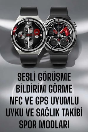 Akıllı Saat Gps Ve Nfc Özelliği Sesli Görüşme Dokunmstik Ekran
