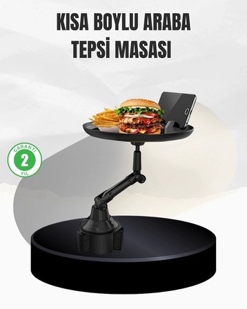 Universal Araç İçi Bardaklık Tepsisi 9 İnç Yemek Alanı Ve Telefon Standlı