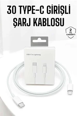 Iphone Uyumlu İos Uyumlu Lightning Hızlı Şarj Tye C Lightning Şarj Kablosu