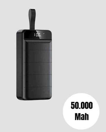 Yüksek Kapasiteli 50.000 Mah Powerbank – Type-c, Lightning Ve Micro Usb Uyumlu, Çoklu Cihaz Şarj Özellikli