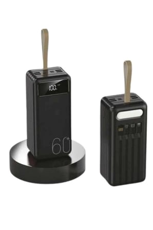 Powerbank 60.000 Mah Taşınabilir Şarj Hızlı El Fenerli Dijital Göstergeli