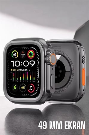 45 Mm Gri Kasa Ultra Akıllı Saat Sesli Görüşme, Sağlık Takibi, Suya Dayanıklı