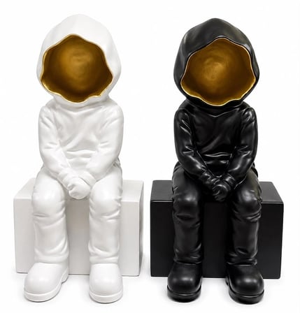Dekoratif Polyester Oturan Astronot Biblosu Alk5302