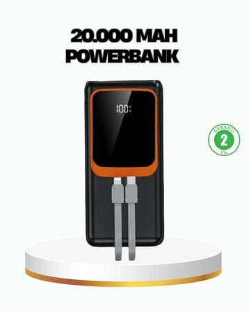 Powerbank 20000 Mah 22.5w Hızlı Şarjlı Ve Kompakt Çoklu Kablo Çıkışlı