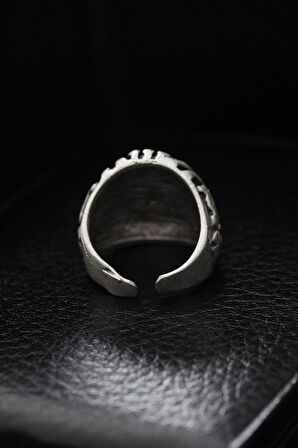 Ayarlanabilir Desenli Kurukafa Erkek Yüzük