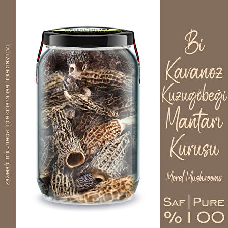 Kuzugöbeği Mantarı Kurusu Bi Kavanoz 660 cc. Cam Kavanozda Morel Mushrooms Kuzu Göbeği Mantarı Morchella