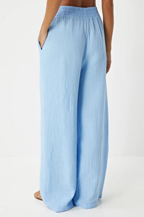 Balenbi Kadın Beli Lastikli Palazzo Müslin Pantolon 1096