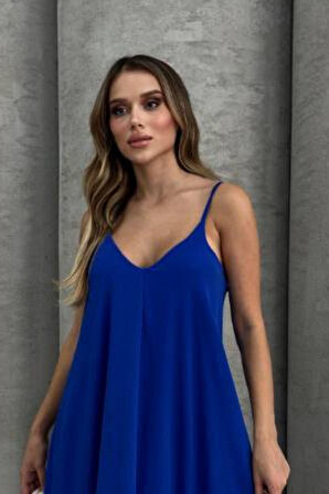 Balenbi Kadın Aerobin Kumaş Ayarlanabilir Askılı Uzun Elbise 1099