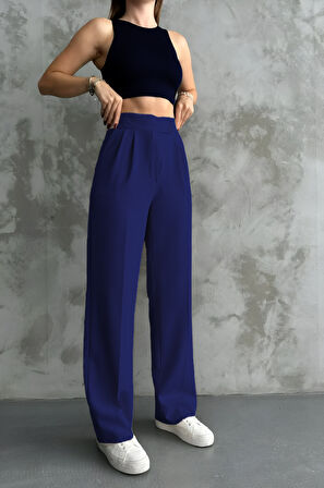 Balenbi Kadın Double Krep Likralı Cırt Kapama Palazzo Pantolon 1103