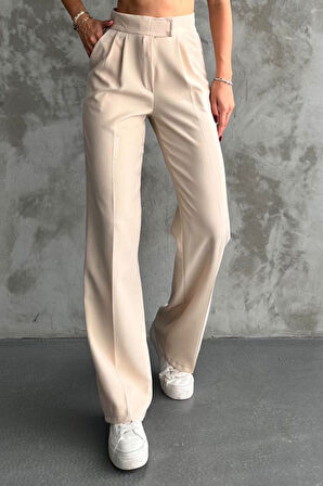 Balenbi Kadın Double Krep Likralı Cırt Kapama Palazzo Pantolon 1103