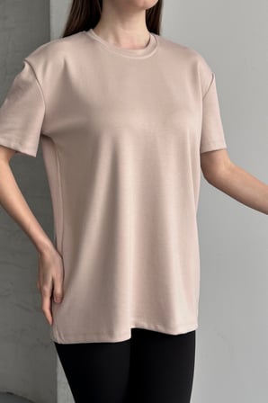 Balenbi Kadın Modal Bisiklet Yaka Basic Yarım Kollu T-Shirt 1211