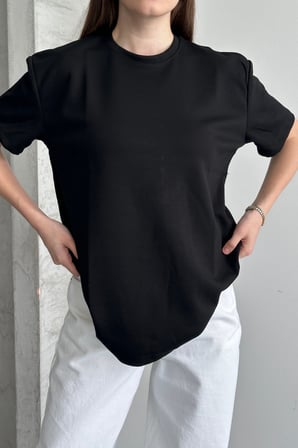 Balenbi Kadın Modal Bisiklet Yaka Basic Yarım Kollu T-Shirt 1211