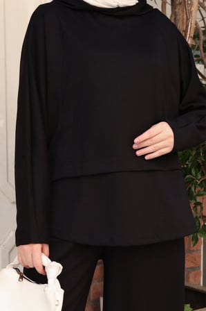 Balenbi Kadın Oversize Kesim Kapüşonlu Salaş Spor Oysh Modal Takım 1236