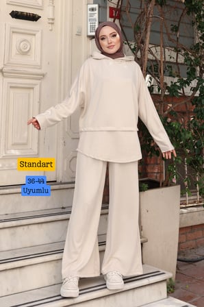 Balenbi Kadın Oversize Kesim Kapüşonlu Salaş Spor Oysh Modal Takım 1236