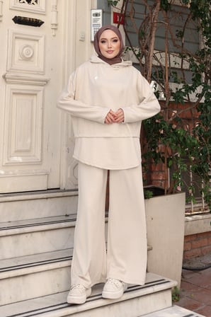 Balenbi Kadın Oversize Kesim Kapüşonlu Salaş Spor Oysh Modal Takım 1236