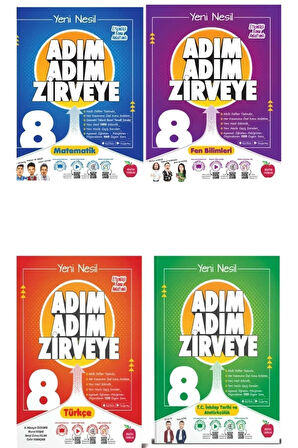 Newton 8.sınıf Adım Adım Türkçe Matematik Fen Bilimleri İnkılap LGS Soru Bankası 2023 2024