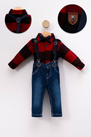 Papyonlu Şık Bebek Alt Üst Takım-Çok Renkli | 9-12 ay