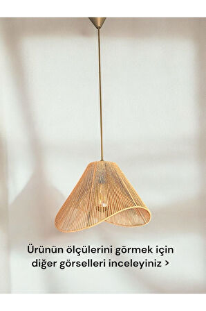 HASIR EL YAPIMI BOHEM ASİMETRİK ŞEKİLLİ RUSTİK AVİZE